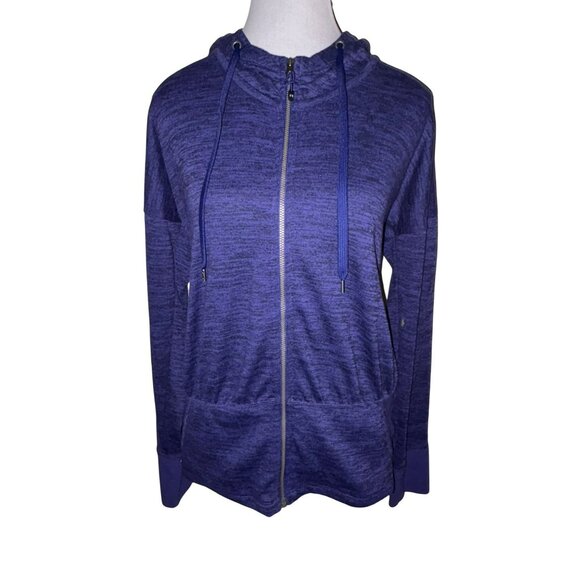 Athleta Batwing & Robin Full-Zip Purple Heather Hoodie Lightweight Activewear Ja - Picture 1 of 7